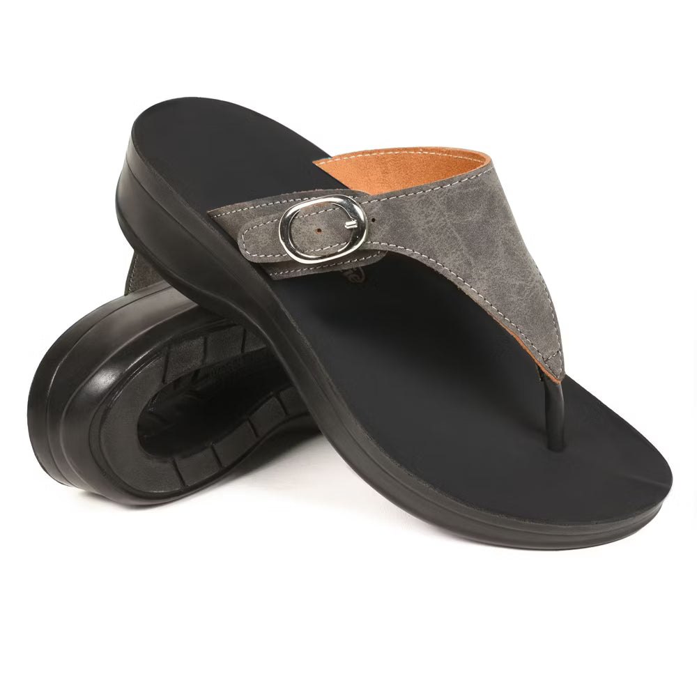 Aerothotic Women's Comfortable Arch Support Sandal, Shale, Grey (L0817)